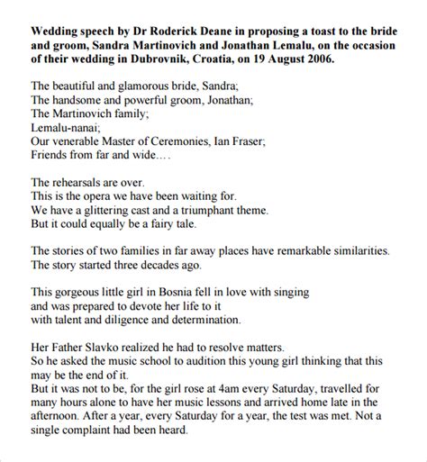 Free 7 Wedding Speech In Pdf