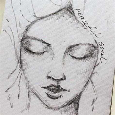 Sketch Practice Closed Eyes Peaceful Soul Sketching Girlart Artsketch Closed Eye