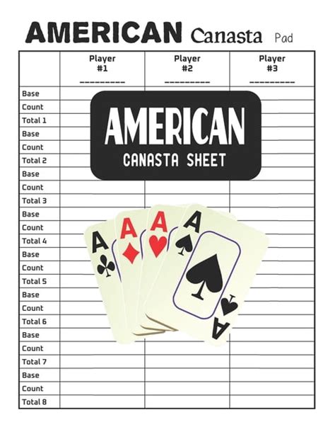 Printable American Canasta Score Sheet Bapwork