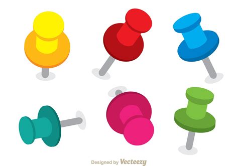 Colorful Push Pin Vectors Download Free Vector Art Stock Graphics