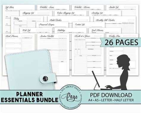 New Planner Essentials Bundle Printable Monthly Weekly Daily Etsy In