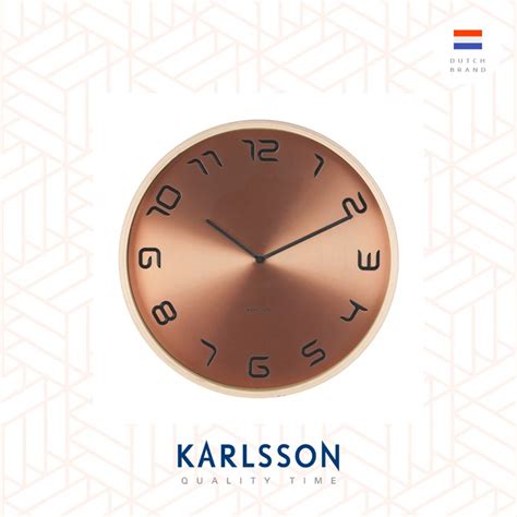 Karlsson Wall Clock Bent Wood Copper Plated