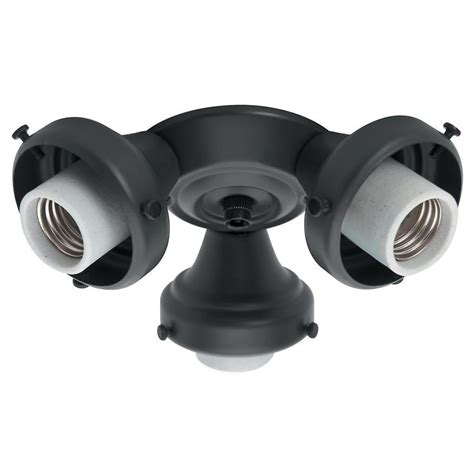 Your ceiling fan can do even more when you add a light to it. Shop Hunter 3-Light Black Fluorescent Ceiling Fan Light ...