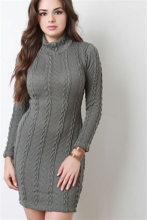 cable knit turtleneck long sleeve dress urbanog long sleeve turtleneck dress long sleeve