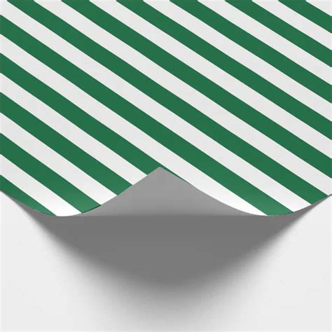 hunter green and white stripes pattern wrapping paper zazzle