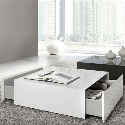 White lift top coffee table with hidden storage shelf and 2 drawers. Wide Designs of White Coffee Table with Storage - HomesFeed
