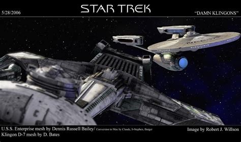 Enterprise Versus Klingon Ktinga Class Ship Startrek Klingon Star