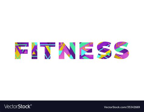 Fitness Concept Retro Colorful Word Art Royalty Free Vector