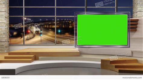 News Tv Studio Set 47 Virtual Green Screen Background Loop