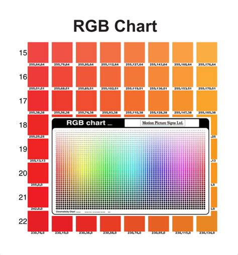 Free 6 Useful Sample Rgb Color Chart Templates In Pdf Hot Sex Picture