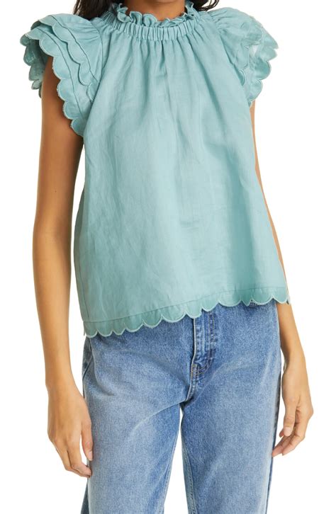 Sea Shannon Scallop Ruffle Top Nordstrom In 2021 Tops Top