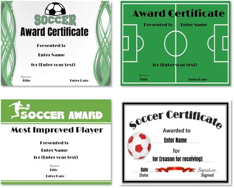 Editable Soccer Certificate Templates