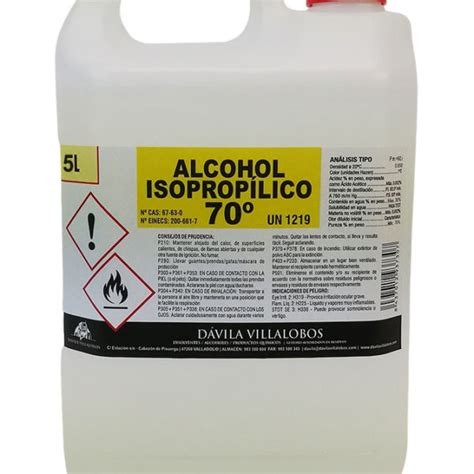 Alcohol Isopropílico 70º 1 Litro Distribuciones Davisol