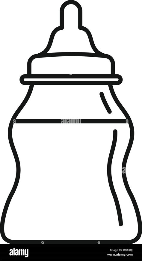 Baby Milk Bottle Icon Outline Baby Milk Bottle Vector Icon For Web