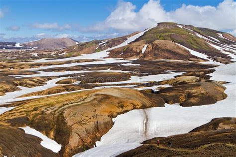 Icelandic Mountain Landscape Colorful Volcanic Mountains In The