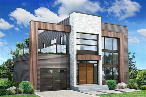 Plan 80872pm Contemporary House Plan With Second Floor Deck Diseños