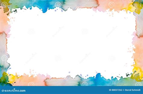 Colorful Painted Watercolour Frame Stock Illustration Illustration Of