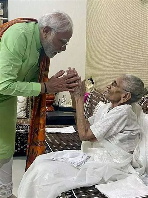 Prime Minister Narendra Modi Spends Time With His Mother Hiraba In