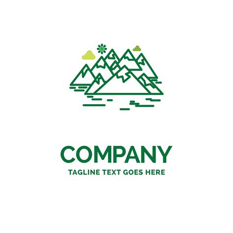 . Mountain. hill. landscape. rocks. crack Flat Business Logo template