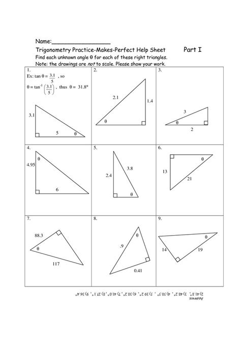6 Recent Trigonometry Ratios In Right Triangles Worksheet