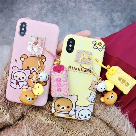 Iphone 8 case,animation cartoon 1368 pattern design iphone 7 cases iphone se 2020 cases,tempered glass back + soft silicone tpu oqpa for iphone 6/6s/7/8/se 2020 case cartoon character kawaii anime funny cute fun tpu design cover for girls kids women fashion unique. For iPhone X XS MAX XR 8 Japan Kawaii Rilakkuma Bell ...