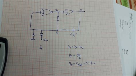 Electrical Period For This Astable Multivibrator Nor Gates With