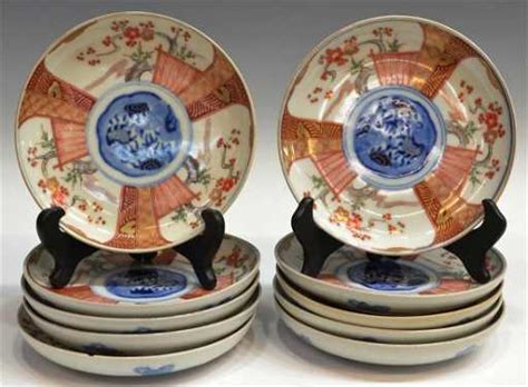 547 10 Japanese Imari Porcelain Plates Meiji Period