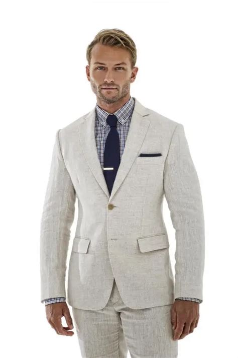 2017 Latest Coat Pant Designs Ivory Linen Men Suit Skinny Summer Beach Blazer Masculino Simple