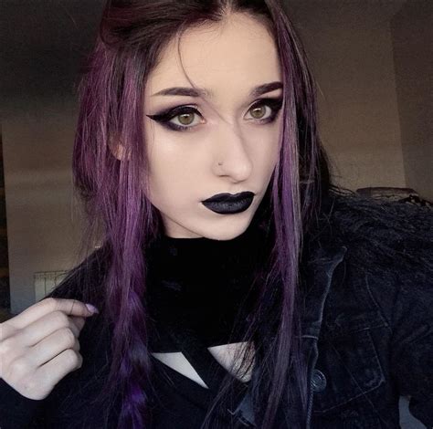 gothic girls darkness halloween face makeup hairstyle punk pretty metal emo outfits goth