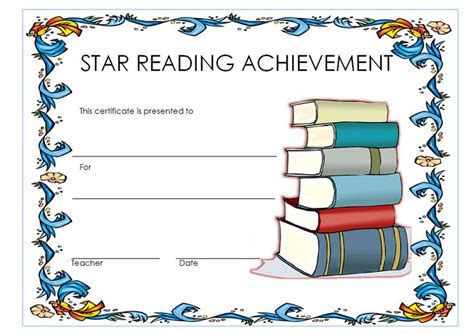 Star Reader Certificate Template Free Reading Certificates Reading