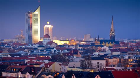 Looking for a bit stunning yet unique for your desktop? Leipzig at night, buildings, lights, Germany wallpaper ...