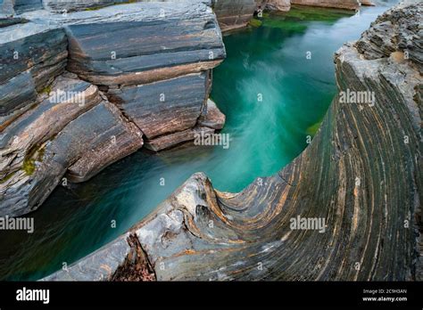 Turquoise River Abiskojakka Abiskojakka Flows Through Abisko Canyon