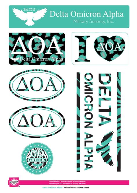 Delta Omicron Alpha Marble Sticker Sheet Sororityshop
