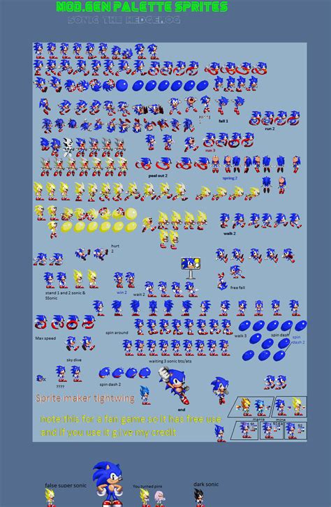 Mod Gen Sonic Tron Sprite Sheet Done By Tightwing By Tightwing On