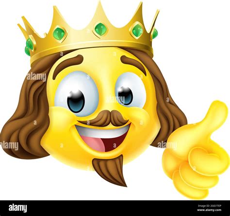 Emoticon Vector Set Smiley Face And Yellow Emoji Of King Stock Vector