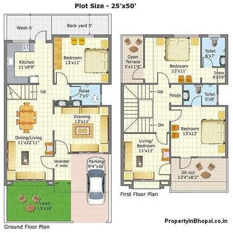bedroom house plans  india  home plans design