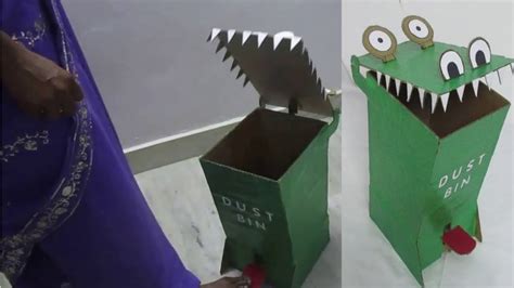 Dustbin From Cardboard Diy Funny Toy Dustbin Making At Home
