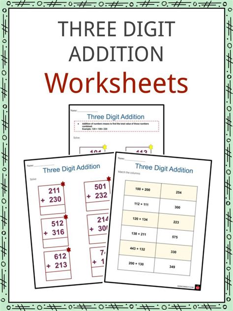 Three Digit Addition Worksheets | 3 Digit Addition With Regrouping