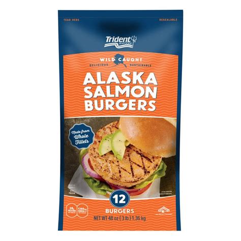 Trident Seafoods Alaskan Salmon Burgers 12 Ct From Costco Instacart