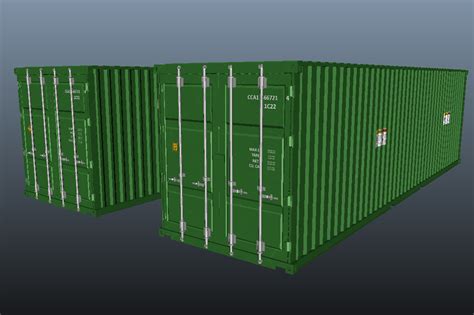 Shipping Cargo Containers Green 3d Model 3d Models World