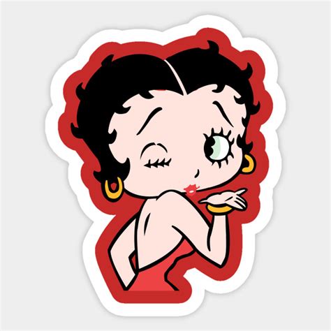 Betty Boop Kiss Color Betty Boop Kiss Wink Color Sticker Teepublic
