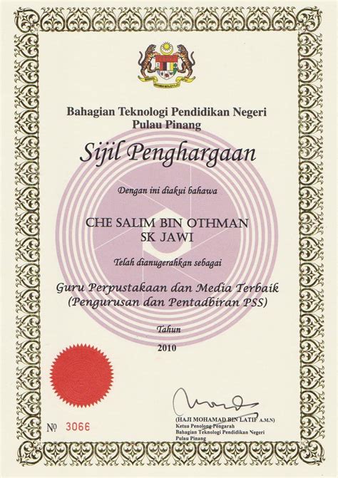 Kementerian kewangan malaysia sijil akuan pendaftaran. SIJIL PENGHARGAAN DARI BTPN P.PINANG ~ PERSADA KECEMERLANGAN