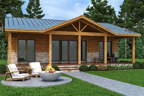 Plan 31171d 2 Bed Rustic Cabin With 10 Deep Front Porch Artofit