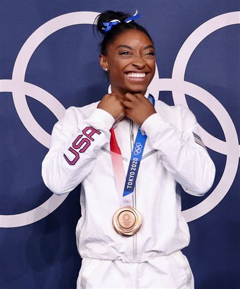 Simone Biles Team Usa In Gymnastics Brinze Medalist In Parallel Bars
