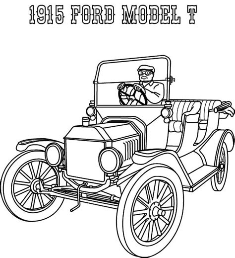 This coloring page was published on 25/07/2013 in the category: 1915 Ford Model T Car Coloring Pages : Color Luna