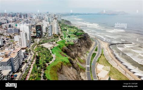 Aerial View Of The Coast Of Miraflores In Lima Peru Stock Photo Alamy