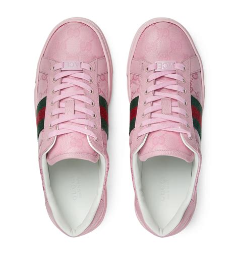 Womens Gucci Pink Gg Supreme Ace Sneakers Harrods Uk