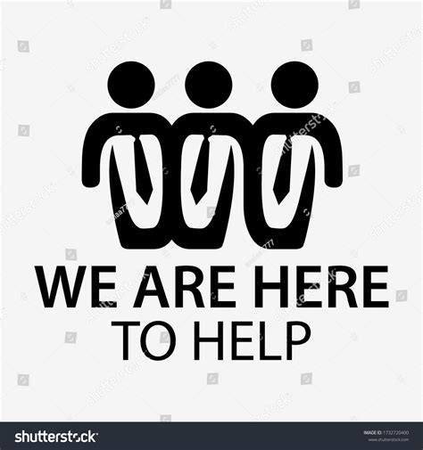We Here Help Business Man Flat Stock Vector Royalty Free 1732720400