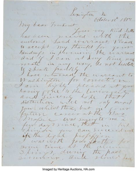 Thomas J Stonewall Jackson Autograph Letter Signed From The Lot
