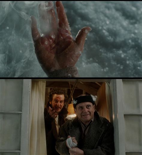 Home Alone 1990 When Joe Pesci Prepares To Climb To The Treehouse He Wraps The Hand That Was